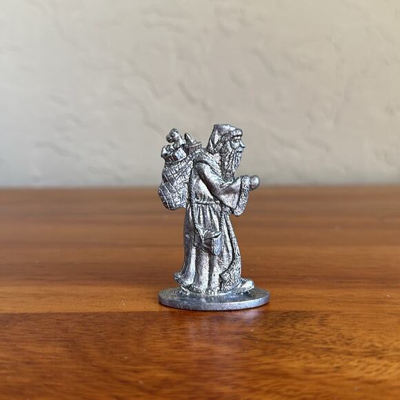 Metzke Pewter Santa miniature‎ figurine Santa and bag Christmas Holiday - Picture 2 of 3
